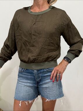 Nation LTD Olive Green Bomber Pullover